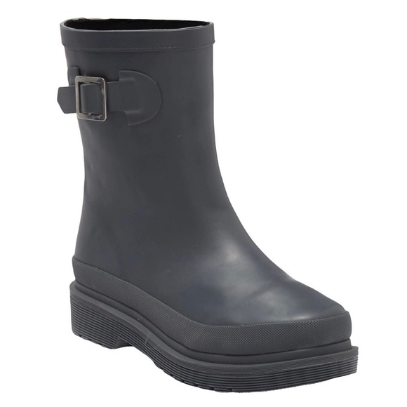 chooka Shoes - Chooka Redmond Mid Rain Boot Charcoal Size 8 Side Buckle Rubber